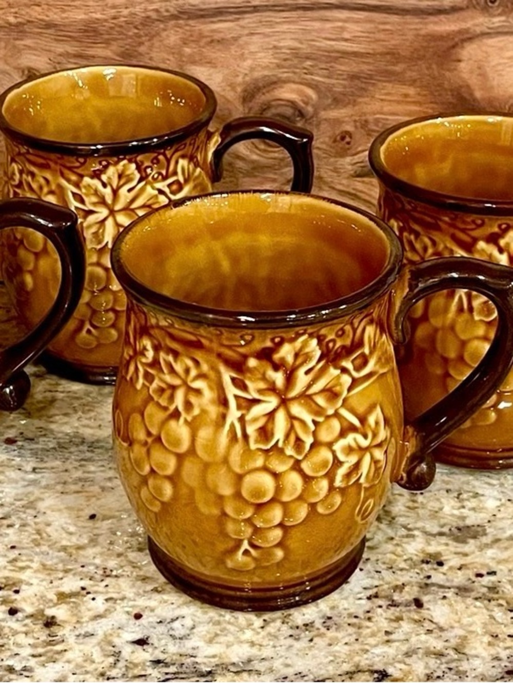 RARE Raymond Waites "Bordeaux" Mugs by Certified International - Set of 4